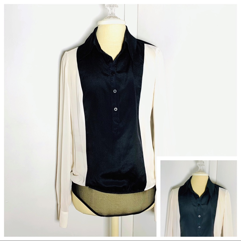 Allen B by Allen Schwartz Bodysuit Blouse Sz S GUC